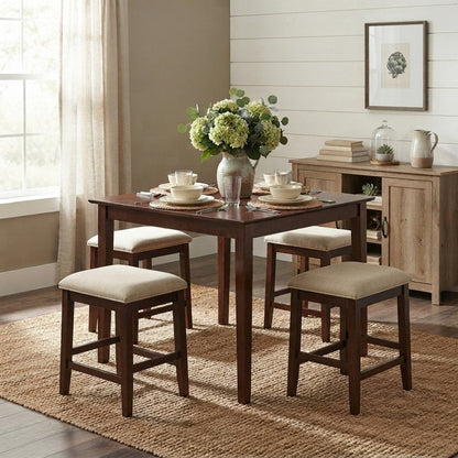 Solid Wood Square Counter Height Pub and Bar Table for Dining