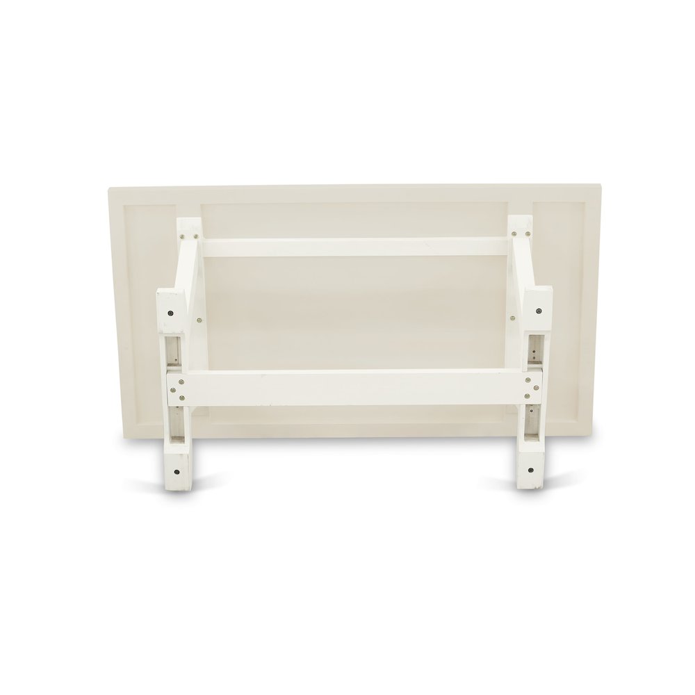 East West Furniture 1-Piece Kitchen Table with Rectangular Linen White Table top and Wire Brushed Wooden Legs Finish
