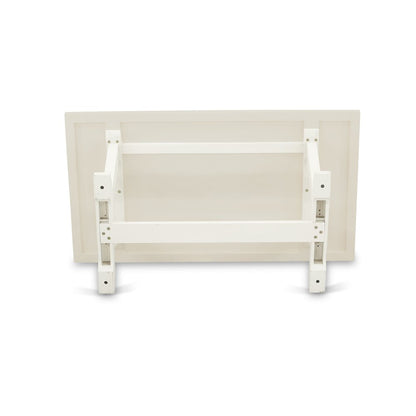 East West Furniture 1-Piece Kitchen Table with Rectangular Linen White Table top and Wire Brushed Wooden Legs Finish