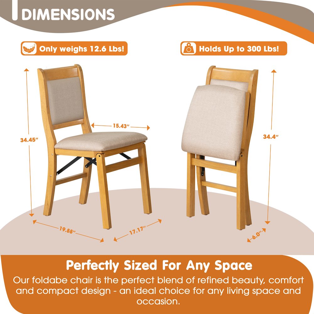 Waco Dining Chairs with PU Leather Seat, 3-X Back Design, Set of 2, Oak Wood