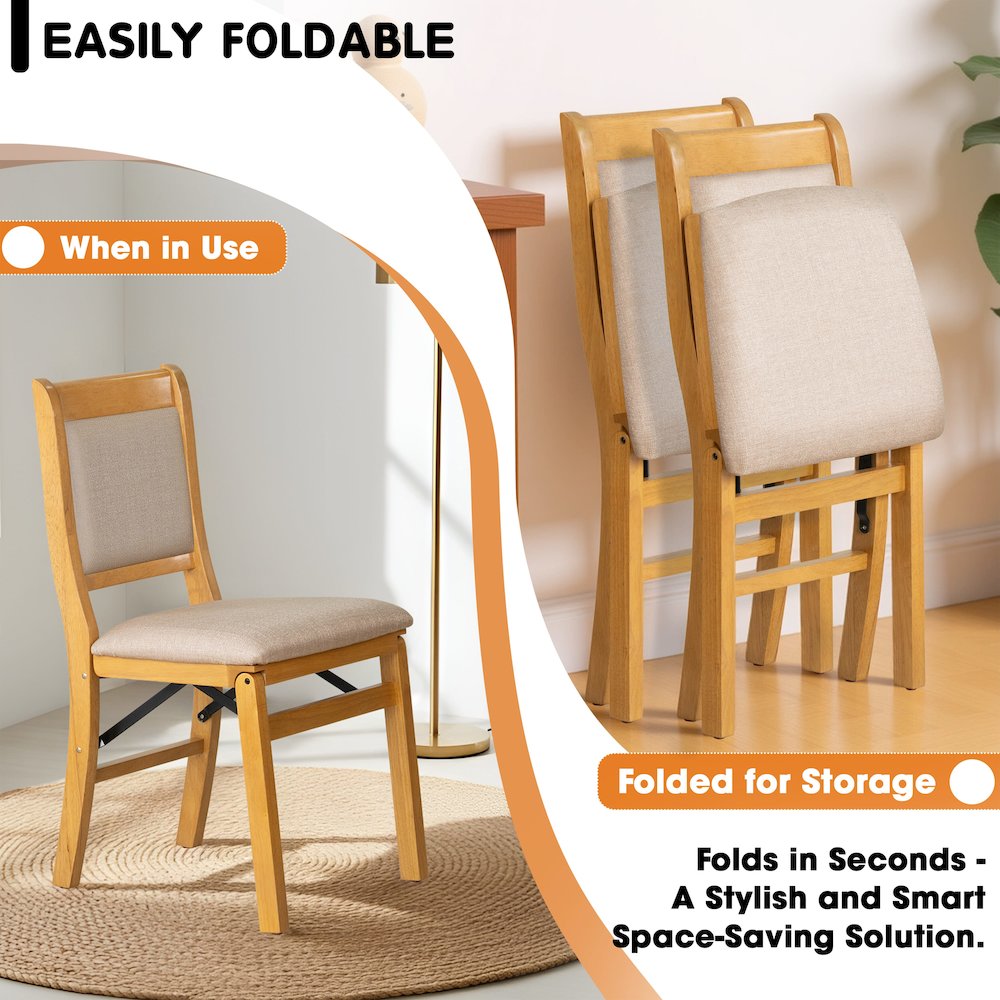 Waco Dining Chairs with PU Leather Seat, 3-X Back Design, Set of 2, Oak Wood