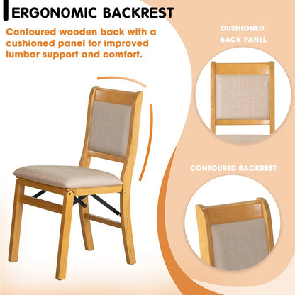 Waco Dining Chairs with PU Leather Seat, 3-X Back Design, Set of 2, Oak Wood