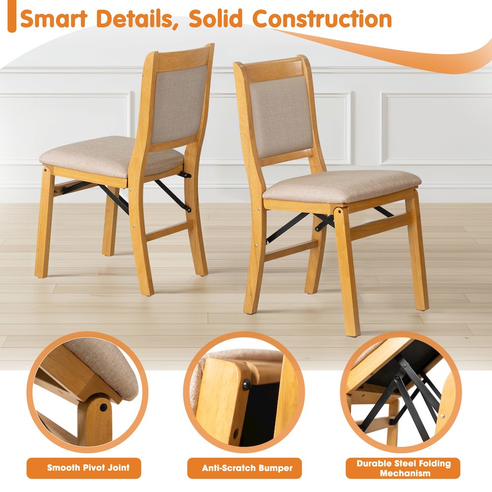Waco Dining Chairs with PU Leather Seat, 3-X Back Design, Set of 2, Oak Wood