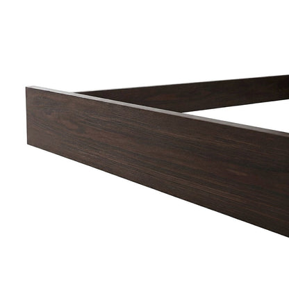 Solid Wood King Size Platform Bed Frame with Spindle Headboard, Dark Roast Oak