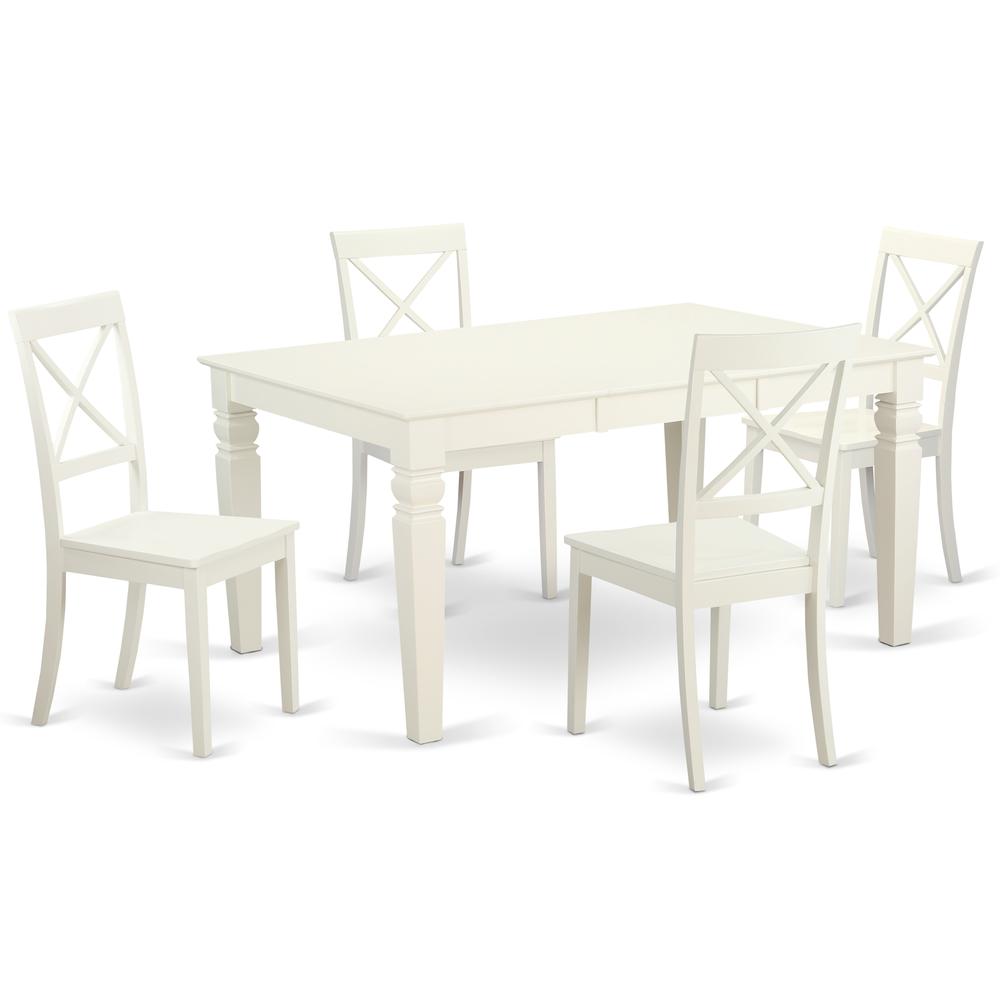 Dining Room Set Linen White, WEBO5-LWH-W
