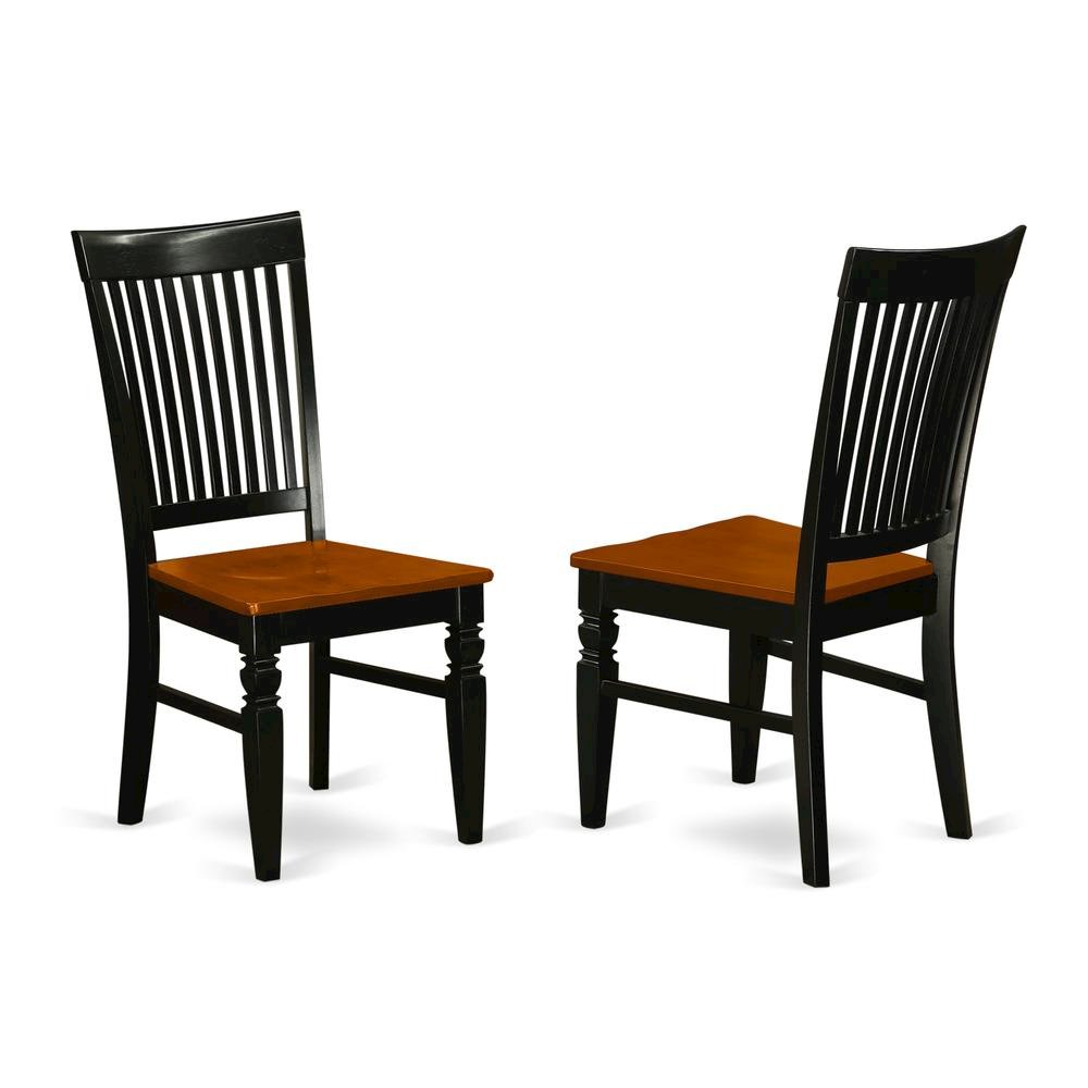 Wooden Dining Chair with Cherry Finish, Kitchen Chair for Dining Room Table, Set of 2