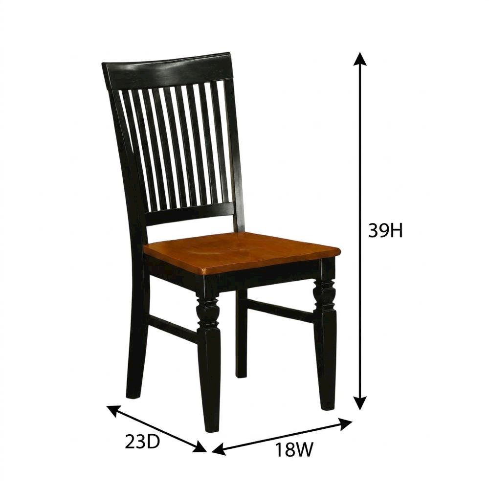 Wooden Dining Chair with Cherry Finish, Kitchen Chair for Dining Room Table, Set of 2