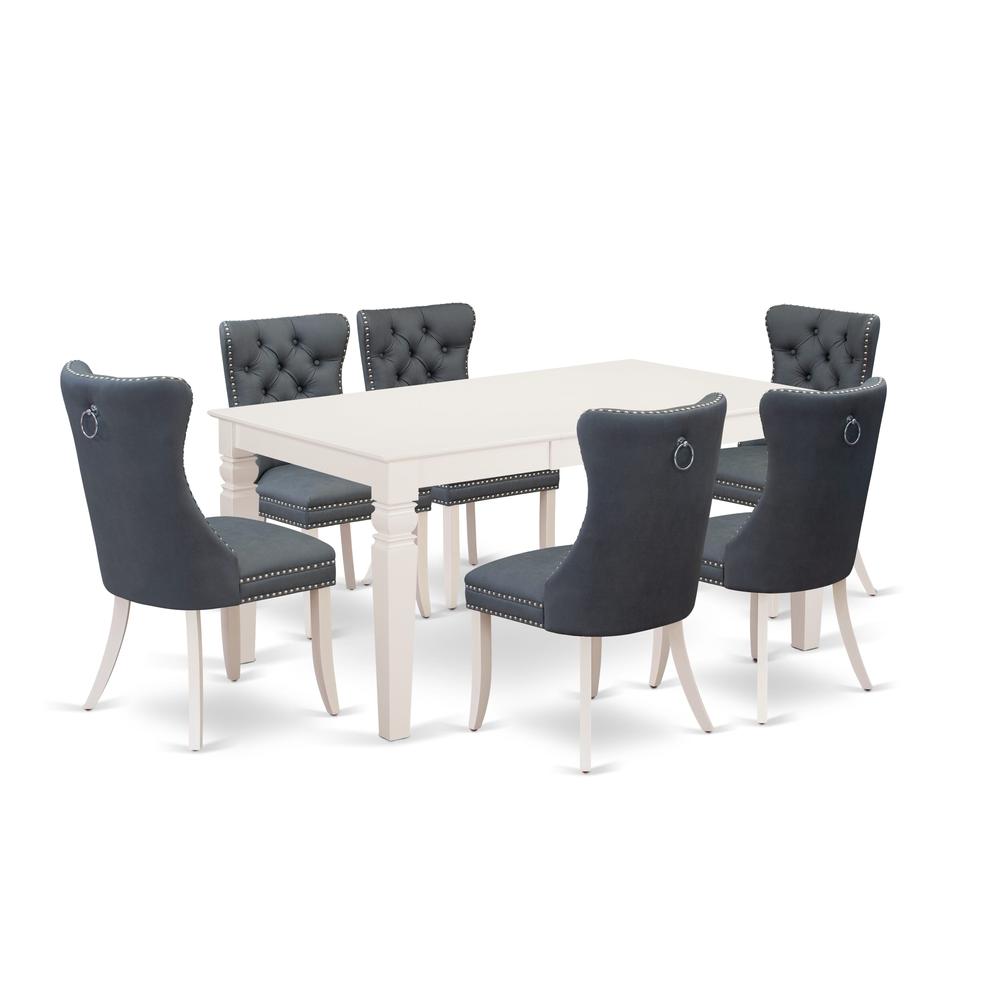 7 Piece Dining Table Set Consists of a Rectangle Kitchen Table