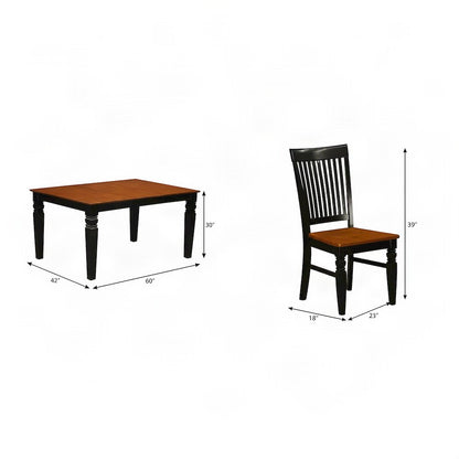 Wood-Top Dining Table Set with Chairs for Kitchen or Dining Room