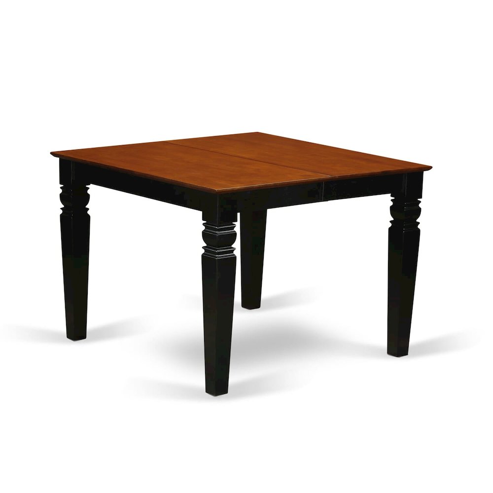 WENI5-BCH-C 5 Pc Dinette set with a Dining Table and 4 Linen Kitchen Chairs in Black