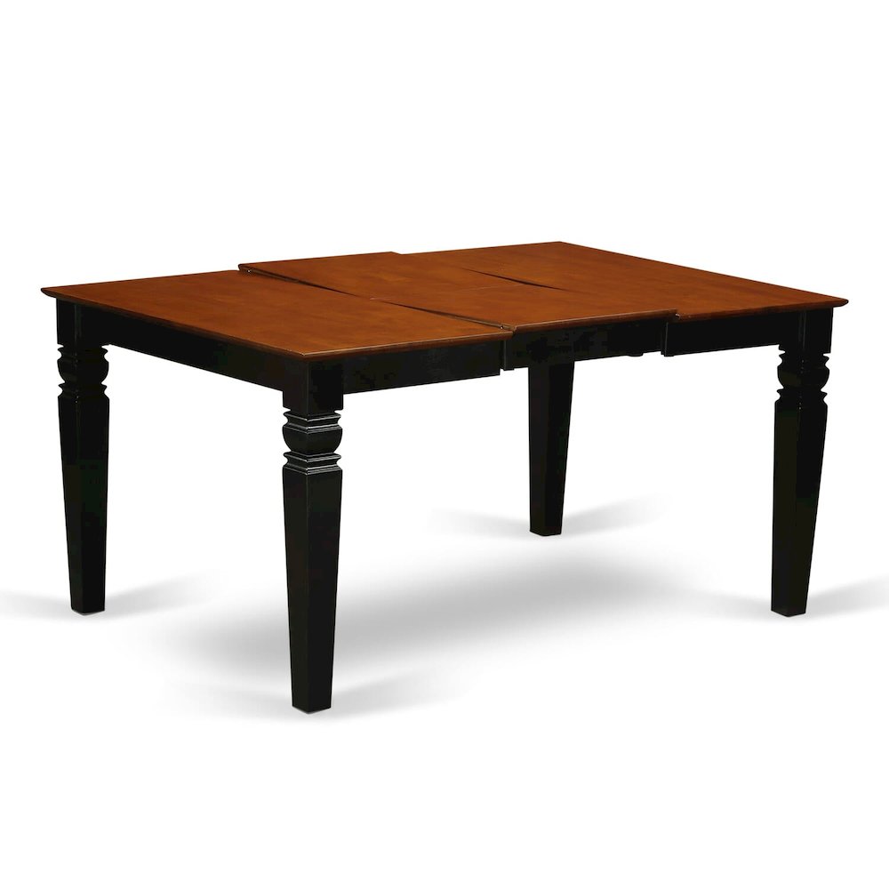 WEAN5-BCH-C 5 Pc Kitchen table set with a Dining Table and 4 Linen Kitchen Chairs in Black