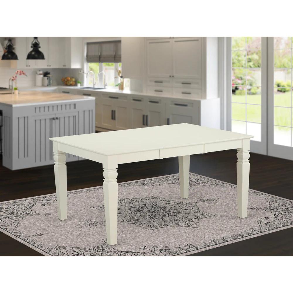 Weston  Rectangular  Dining  Table  with  18  in  butterfly  Leaf  in  Linen  White