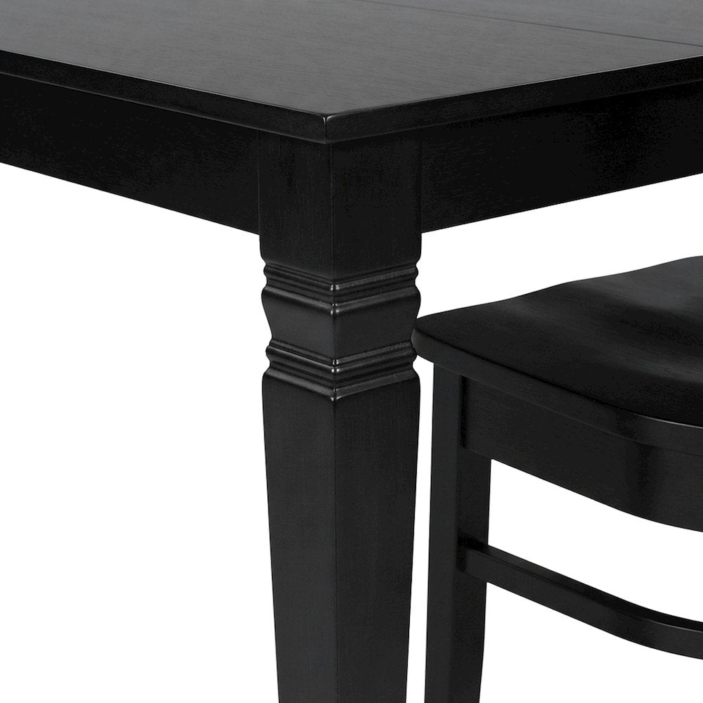 Industrial-Style Extendable Dining Table Set with Table Leg Chairs