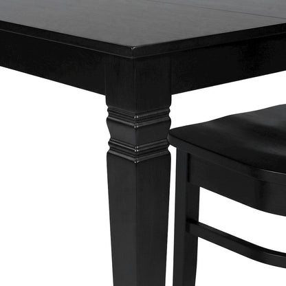 Industrial-Style Extendable Dining Table Set with Table Leg Chairs