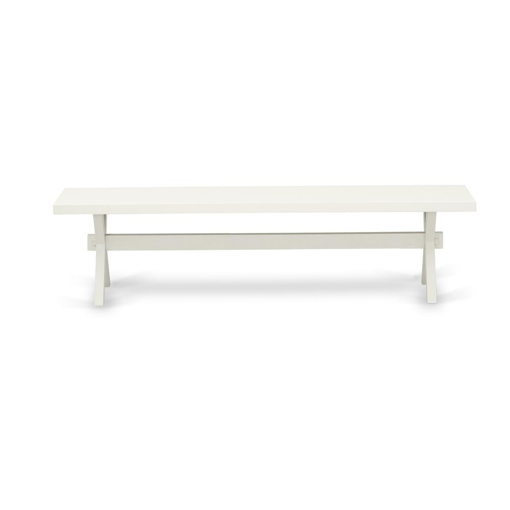 East West Furniture X-Style Modern Dining Bench with Wood Seat, 72x15x18 Inch, XB027