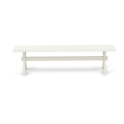 East West Furniture X-Style Modern Dining Bench with Wood Seat, 72x15x18 Inch, XB027
