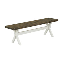 Mid-Century Modern Long Solid Wood Dining Bench, Farmhouse Style