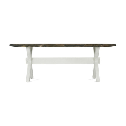 Mid-Century Modern Long Solid Wood Dining Bench, Farmhouse Style