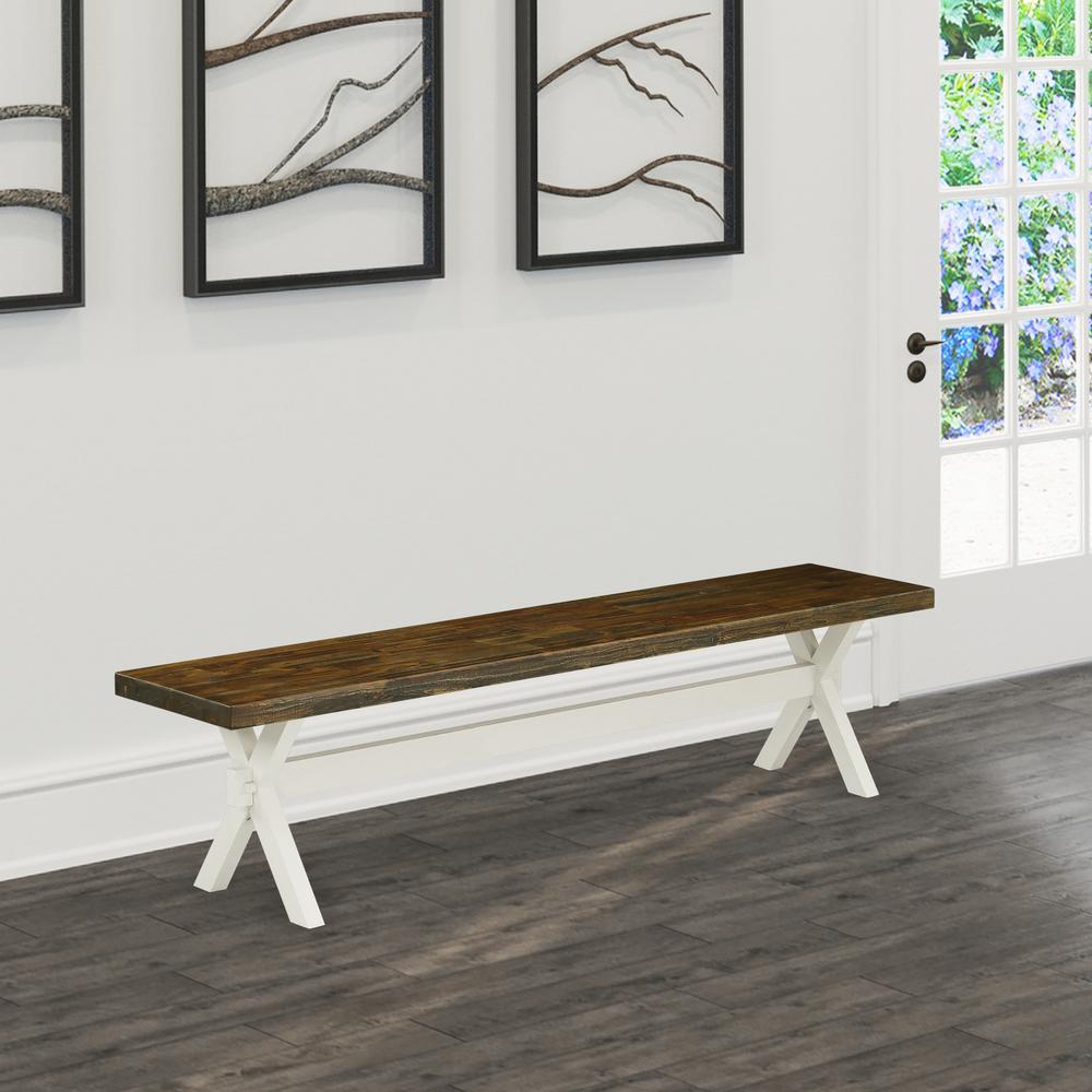 X-Style Modern Dining Bench with Wooden Seat