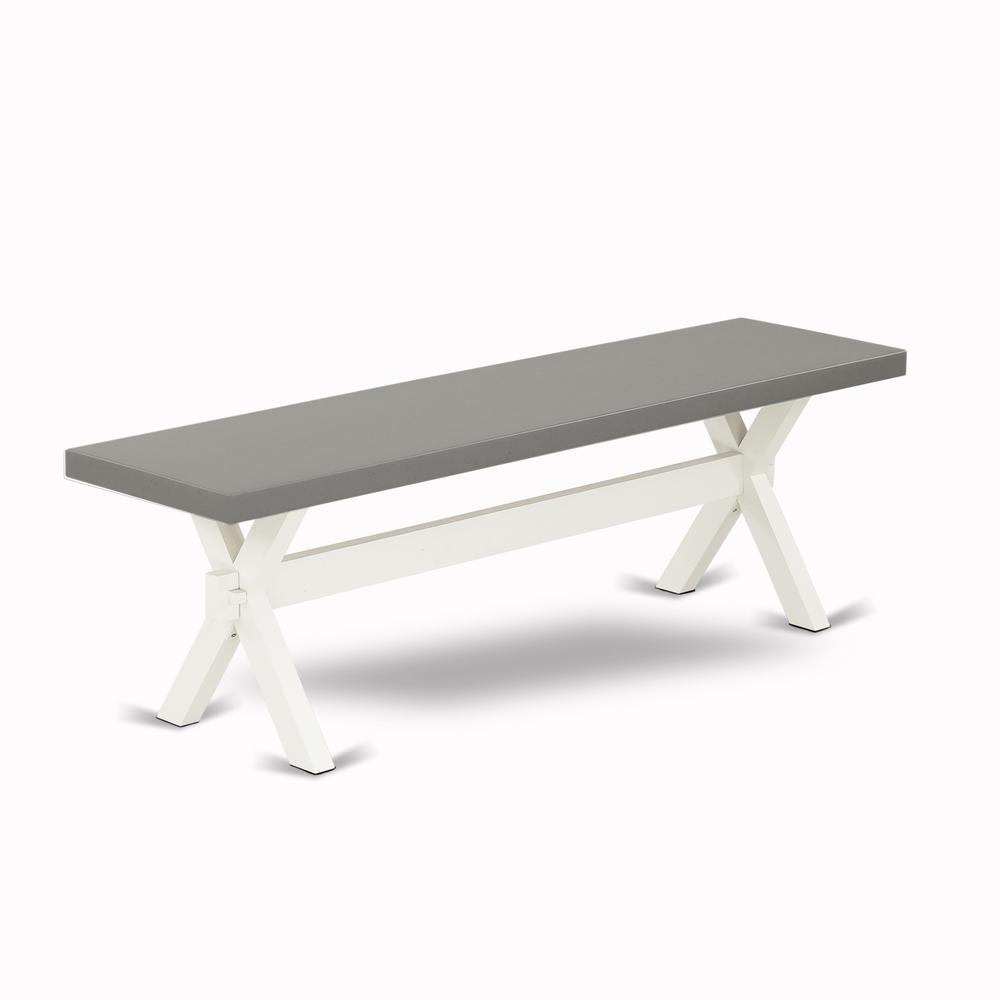 East West Furniture X-Style Modern Dining Room Bench with Wooden Seat, 60x15x18 Inch, XB096