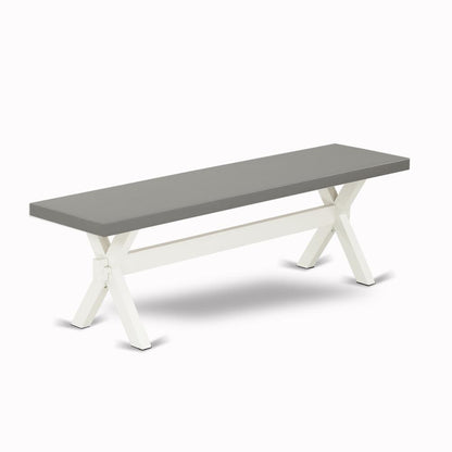 East West Furniture X-Style Modern Dining Room Bench with Wooden Seat, 60x15x18 Inch, XB096