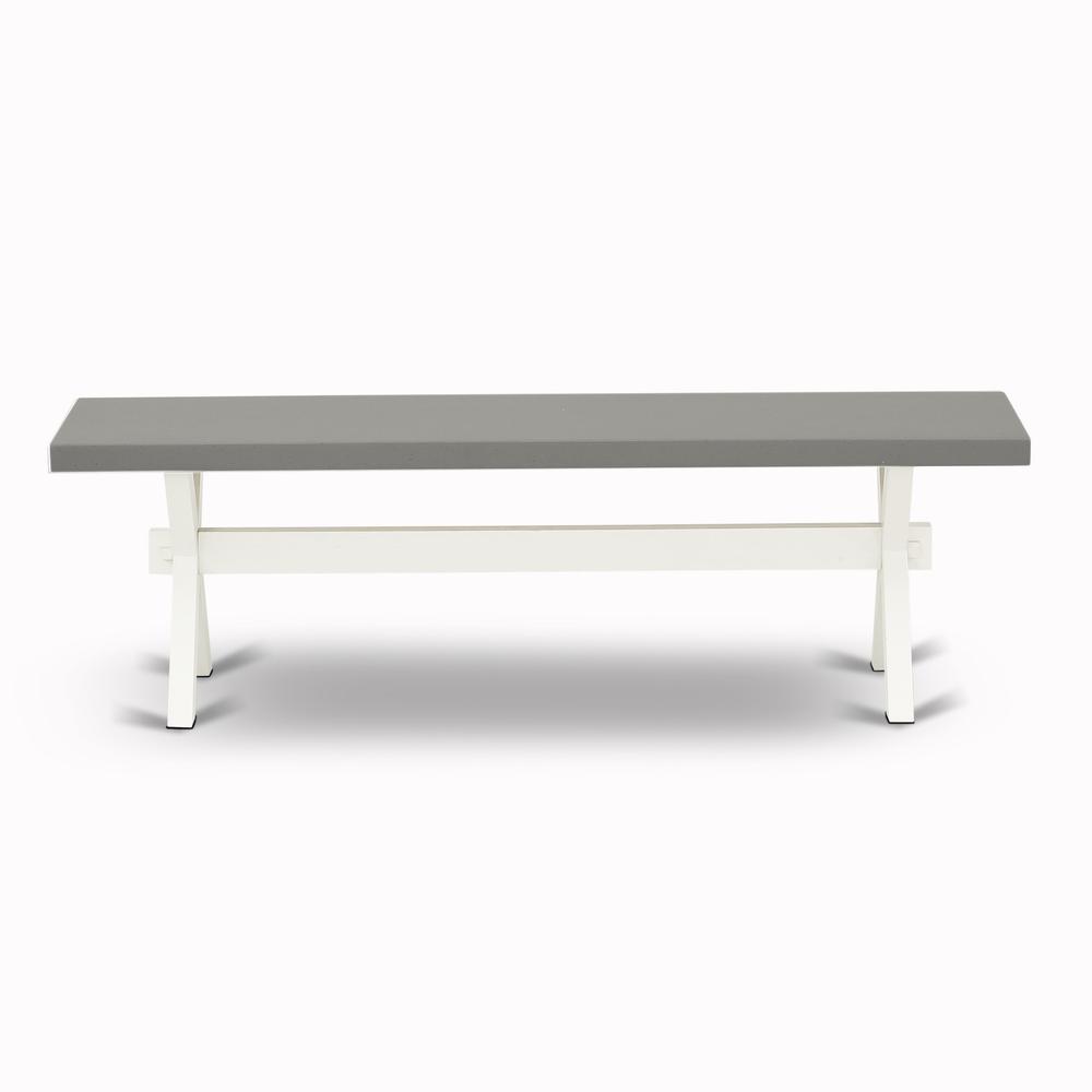 X-Style Modern Dining Bench with Wooden Seat