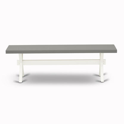 X-Style Modern Dining Bench with Wooden Seat
