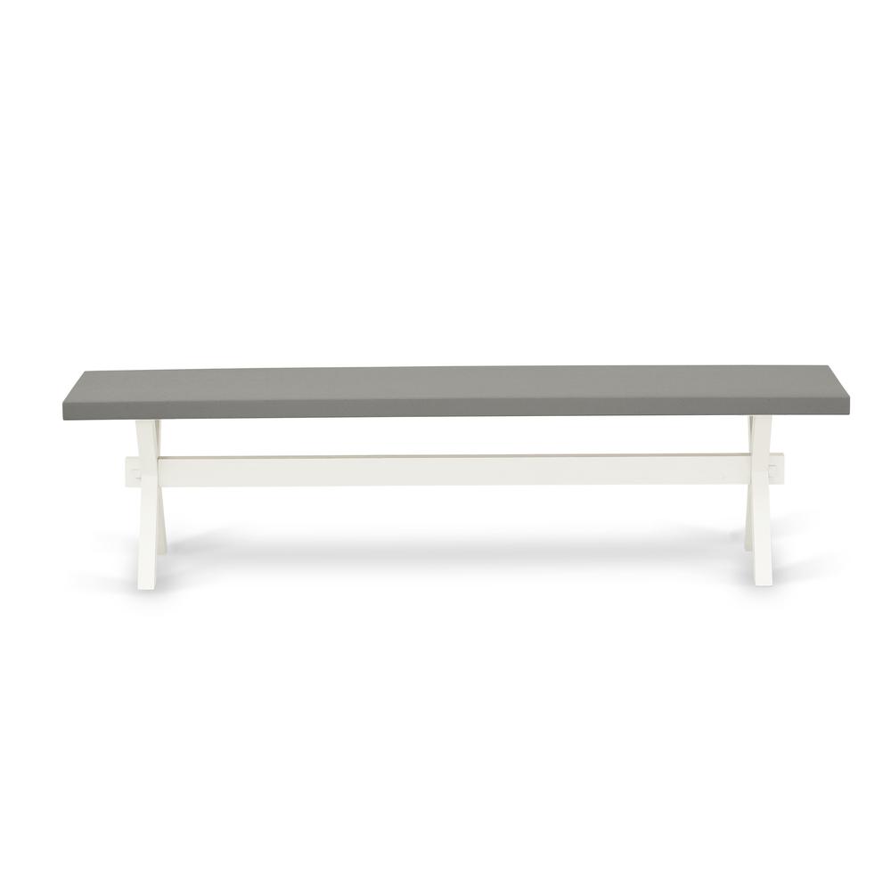 East West Furniture X-Style Modern Dining Room Bench with Wooden Seat, 60x15x18 Inch, XB096