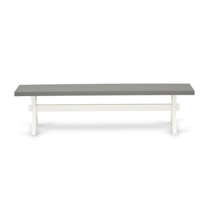 East West Furniture X-Style Modern Dining Room Bench with Wooden Seat, 60x15x18 Inch, XB096