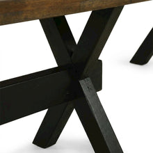 Wooden Dining Bench with X-Style Base, Wood Bench Seat