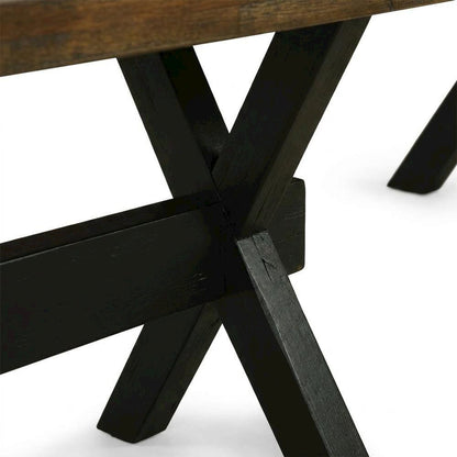 Wooden Dining Bench with X-Style Base, Wood Bench Seat