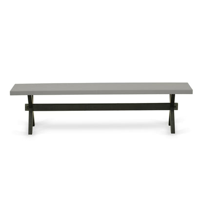East West Furniture X-Style Modern Dining Room Bench with Wood Seat, 60x15x18 Inch, XB696