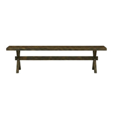Solid Wood Dining Bench with X-Style Base for Dining Room, Brown/Brown