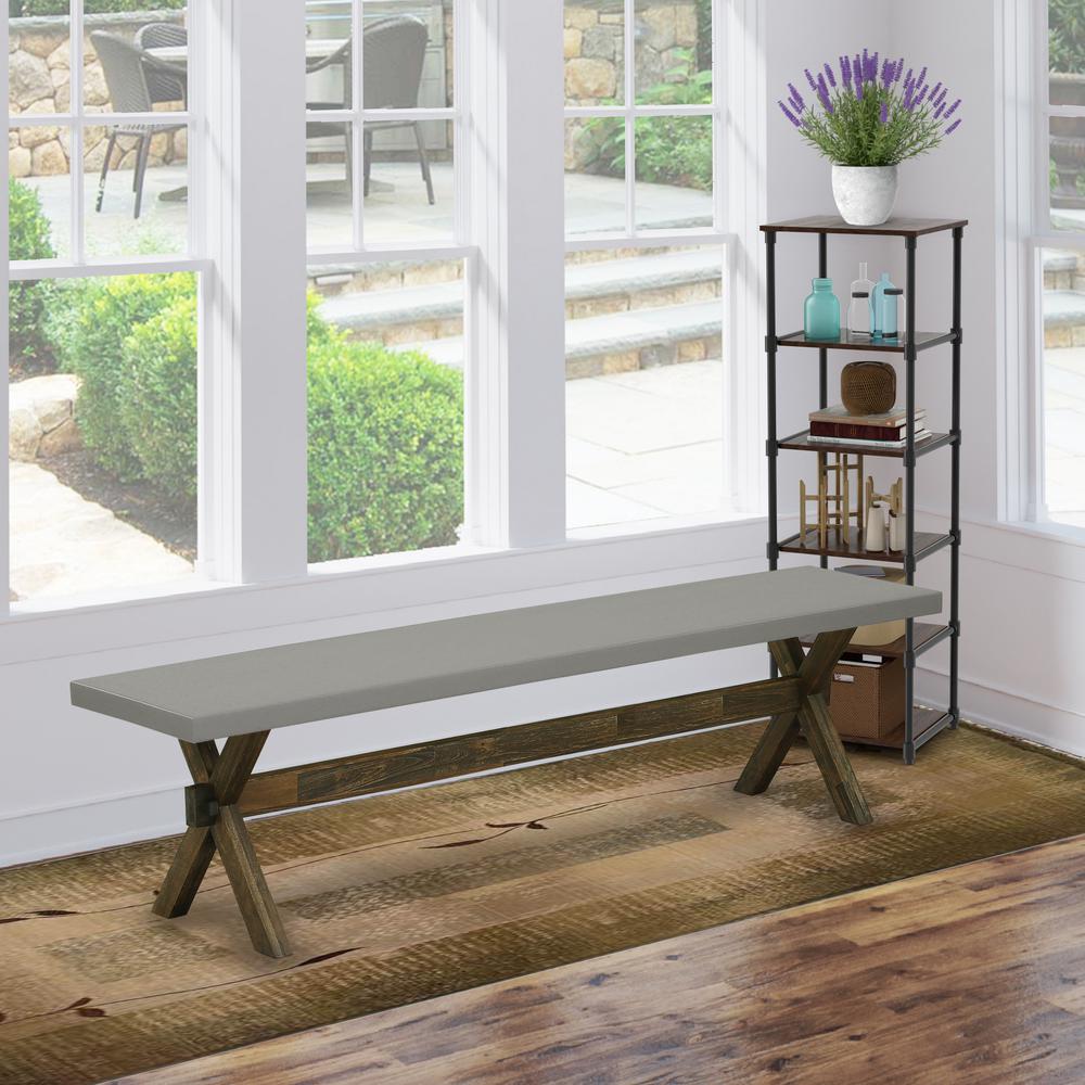 East West Furniture X-Style Modern Dinette Bench with Wood Seat, 72x15x18 Inch, XB797