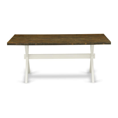 East West Furniture X-Style Kitchen Rectangle Dining Table Top with Stylish Legs, 36x60 Inch, XT076