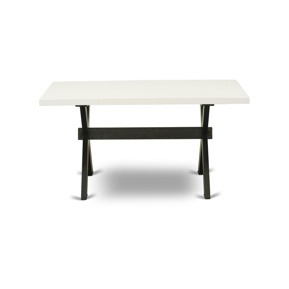 Dining Table Wire brushed Linen White & Cement, XT097