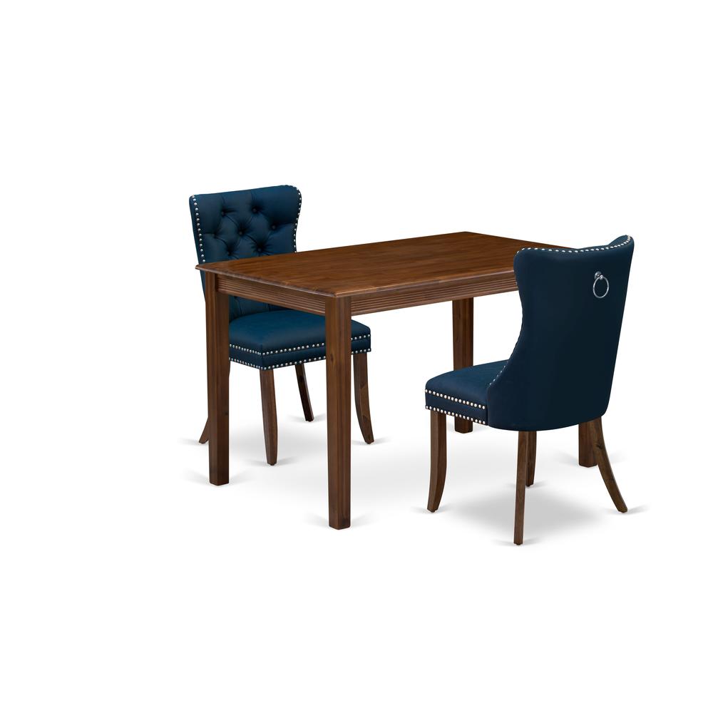 3 Piece Dining Table Set Consists of a Rectangle Solid Wood Table