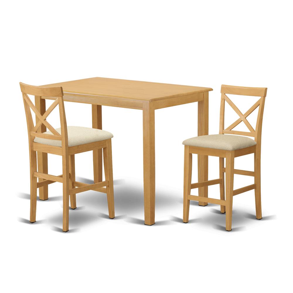 YAPB3-OAK-C 3 PC counter height Dining set-pub Table and 2 counter height Dining chair