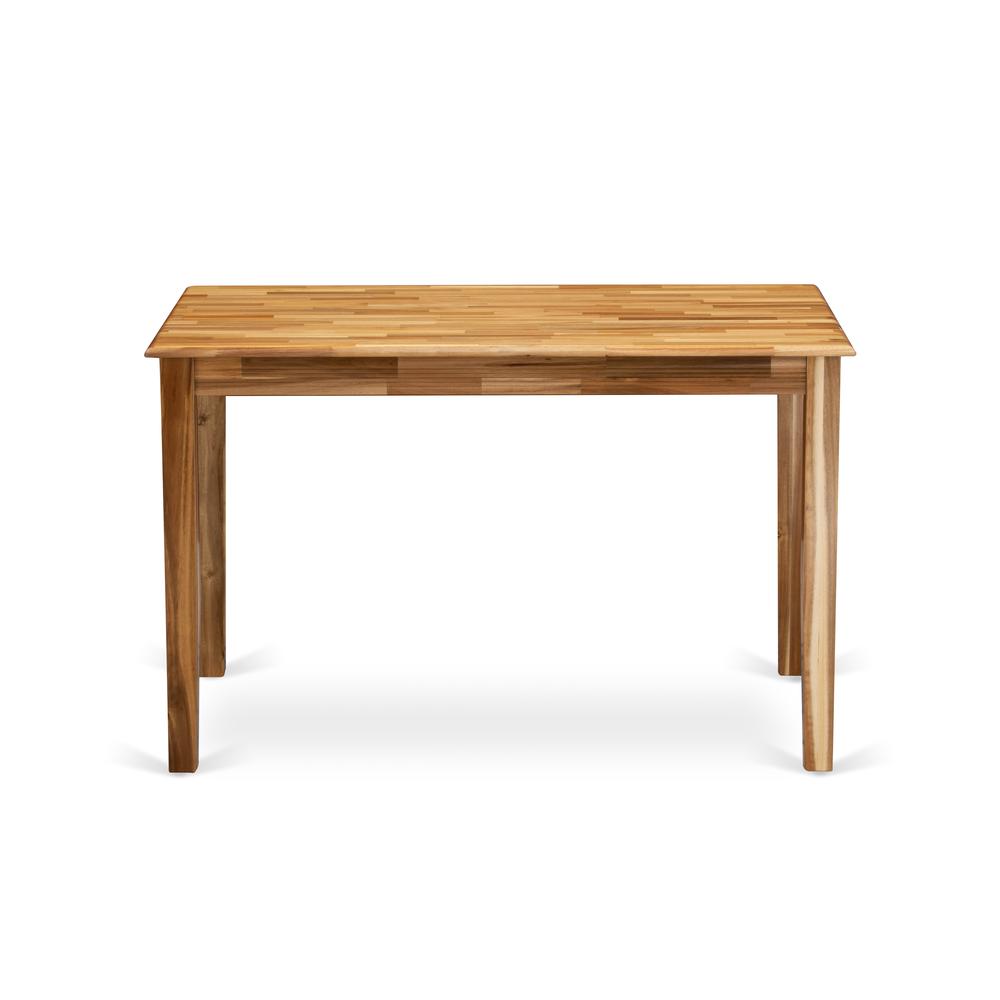 East West Furniture Wooden Dining Table - Natural Rectangular Table Top Surface and Asian Wood Dinner Table 4 Legs - Natural Finish
