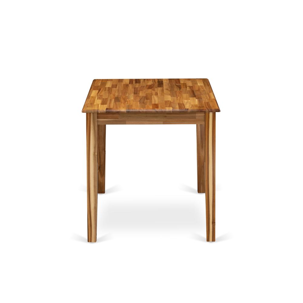 East West Furniture Wooden Dining Table - Natural Rectangular Table Top Surface and Asian Wood Dinner Table 4 Legs - Natural Finish