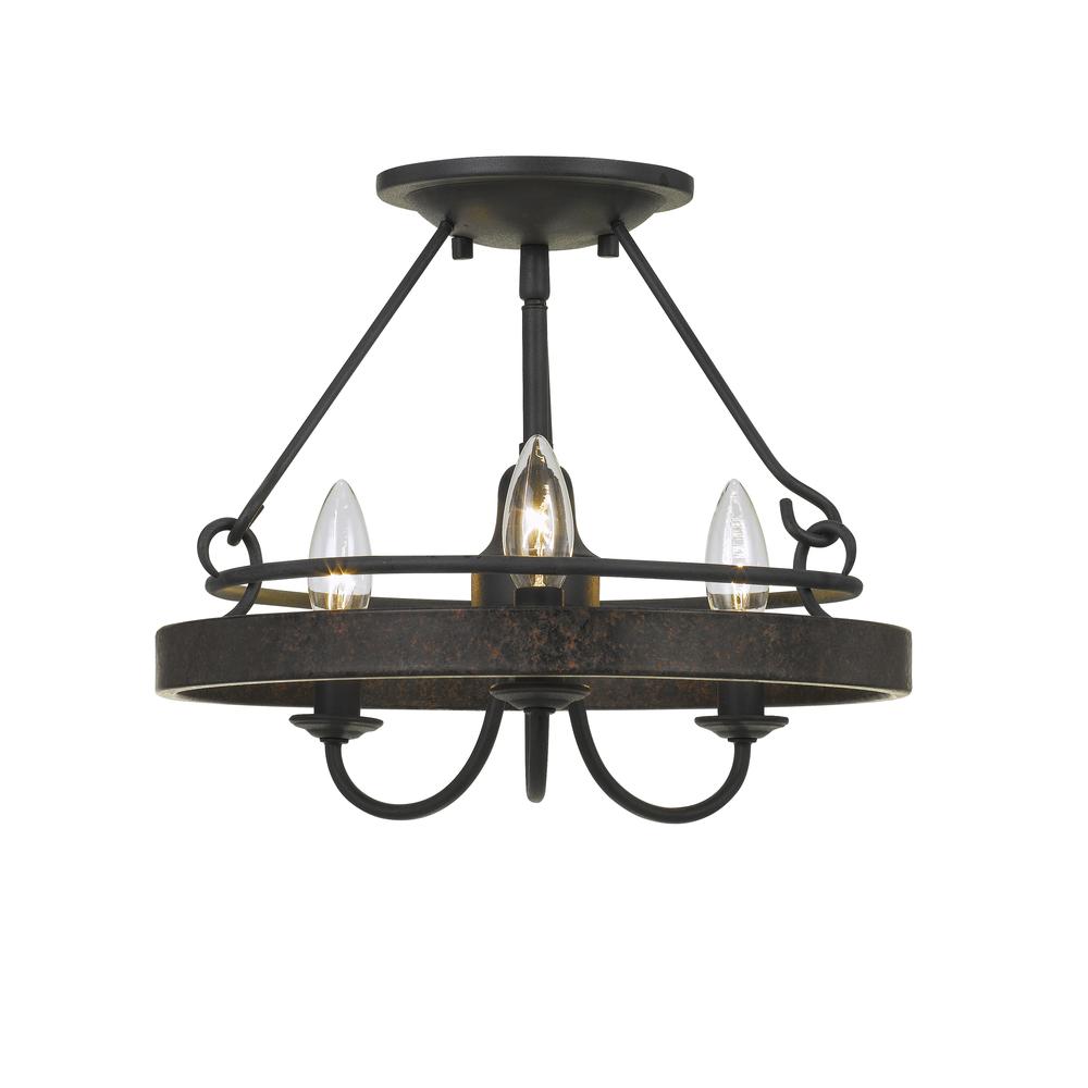 60W X 3 Helena Metal 2 In 1 Pendant/Semi FLush Mount Fixture