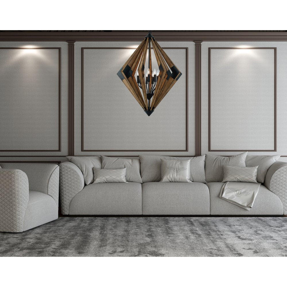 60W X 9 Arezzo Wood Chandelier