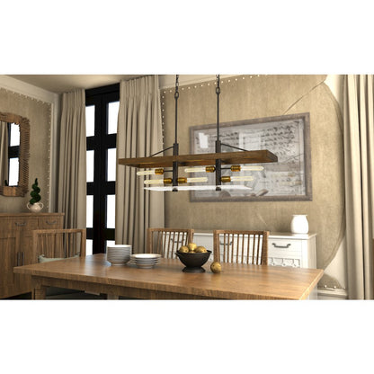 Craiova 60W X 6 Pine Wood Island Chandelier
