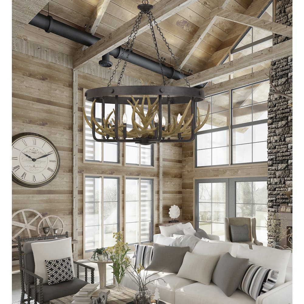 Angelo 60W X 8 Metal Antler Chandelier