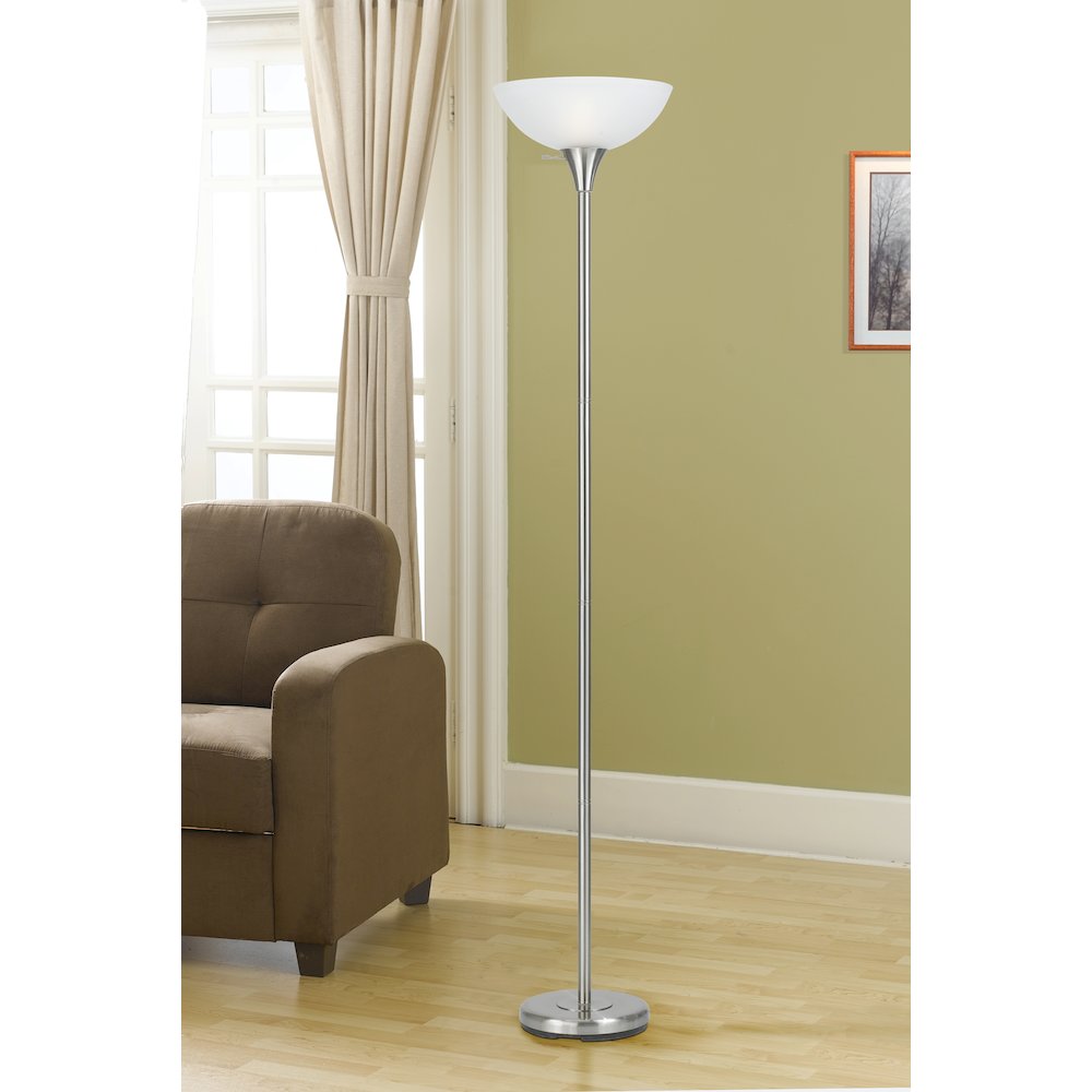 150W 3 Way Metal Tr Lamp W/Glass Sh