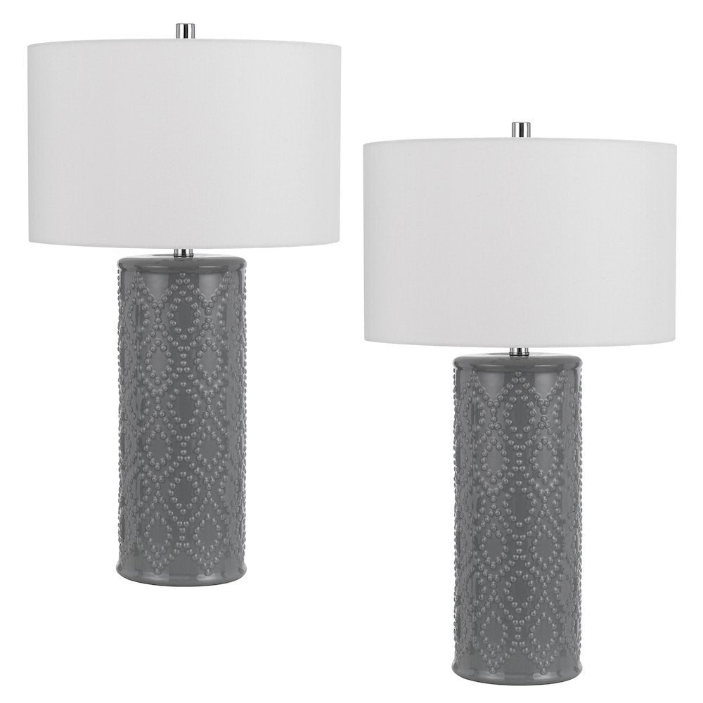 150W 3 Way Castine Ceramic Table Lamp. Priced And Sold As Pairs
