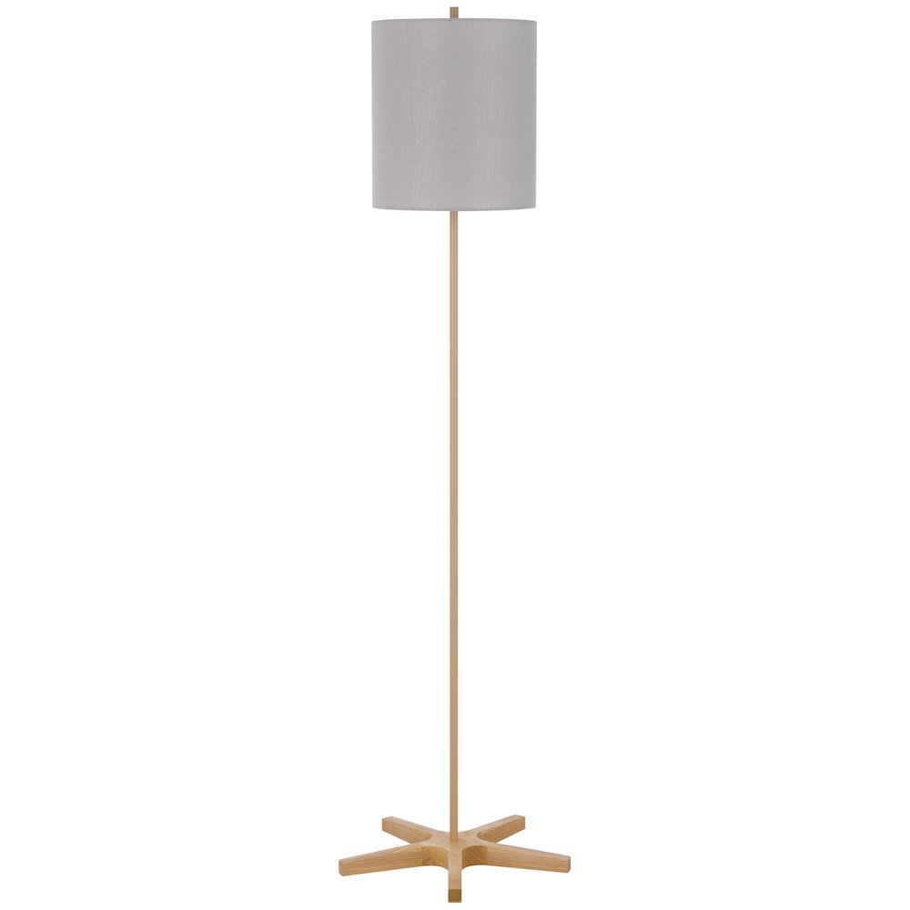 100W metal floor lamp with wooden base