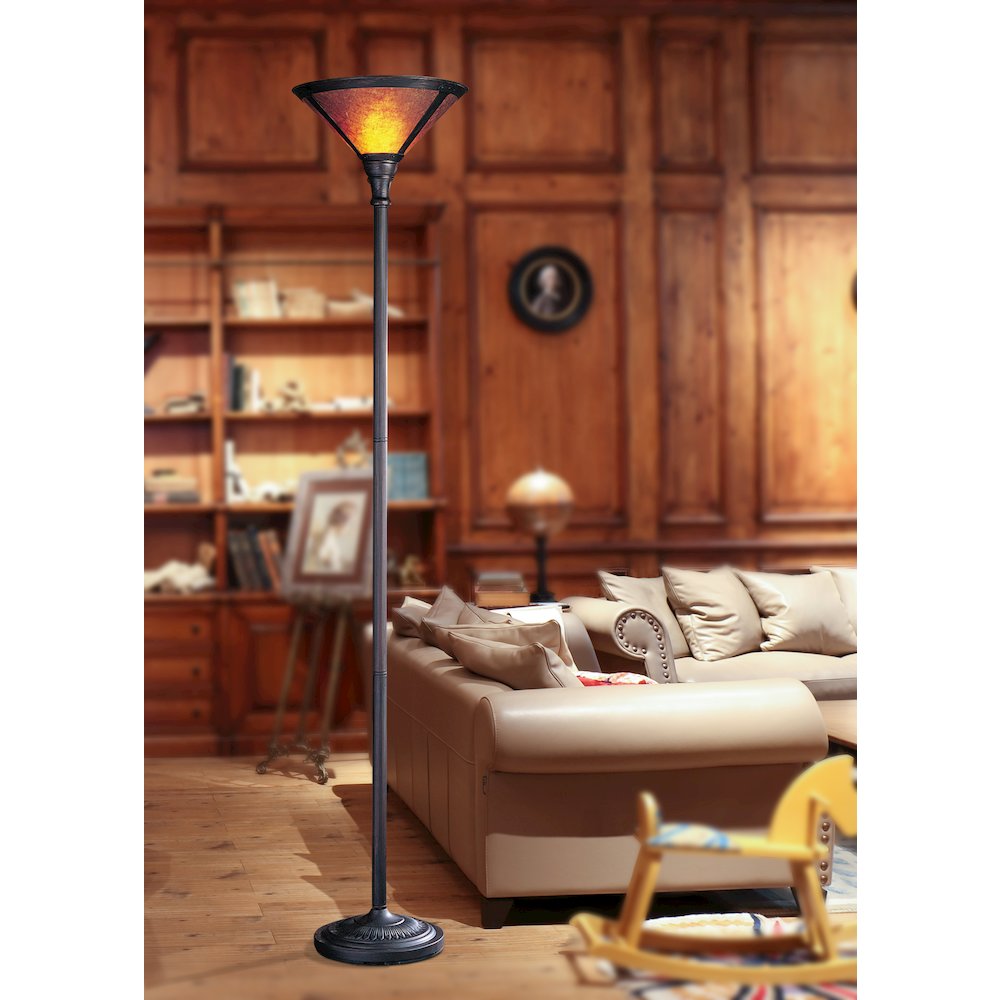150W 3 Way Torchiere W/Mica Shade