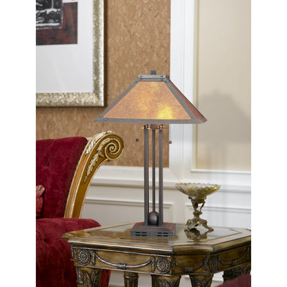 60W X 2 Table Lamp W/Mica Shade