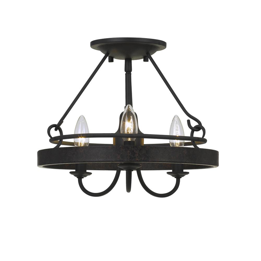 60W X 3 Helena Metal 2 In 1 Pendant/Semi FLush Mount Fixture